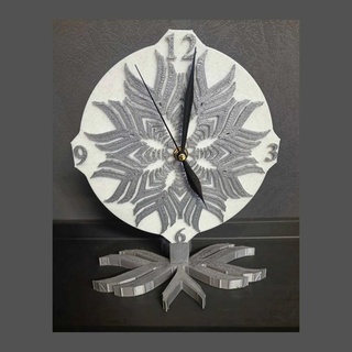 stella clock mandala design litophane art decoration decor support 3d print model - Mito3D