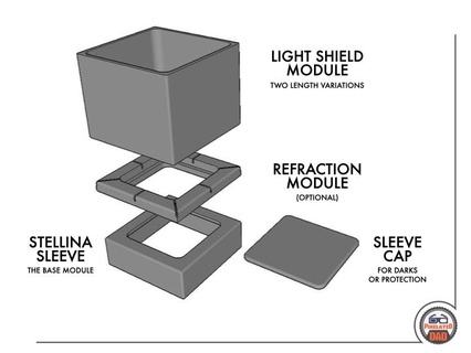 stellina telescope - sleeve & cap system 3d print model - Mito3D