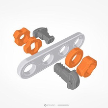 stemfie inşaat örnek parça ayarlayın oyun oyuncaklar manipulables lego meccano mekaniği eğitim oyuncak stemfie3d 3d print model - Mito3D