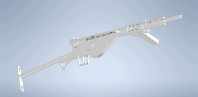 sten mkii submachine gun british wwii Game 1/16 rc accessories weapon war stowage modern 3d print model - Mito3D
