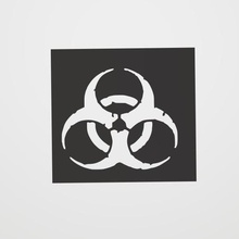 stencil símbolo de risco biológico a casa biohazard o logotipo covid-19 infectiousagents infecciosas agentes banda 3d print model - Mito3D
