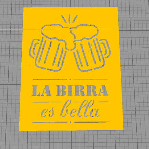 stencil birra 3D print model - Mito3D