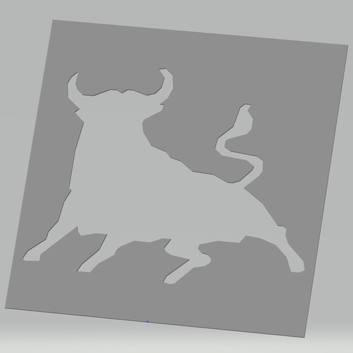 kalıp boğa sanat şablon resim airbrush bull 3D print model - Mito3D