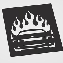 plantilla auto en llamas-plantilla vehículo llamas casa coche la quema galería de símbolos llama hotwheels fuego 3d print model - Mito3D