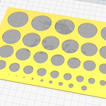 stencil circle template tool circles millimeters 3d print model - Mito3D