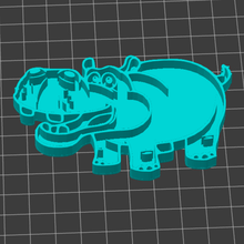 stencil dough hippopotamus 3d print model - Mito3D