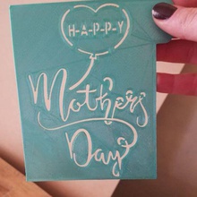 mutlu anneler gün kalıp ev kurabiye şablon anne Anneler Günü 3d print model - Mito3D
