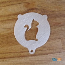 stencil latte macchiato cappuccino motivo gatto modello animale labrador 3d print model - Mito3D