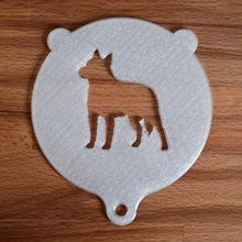 stencil latte cappuccino motif cattle dog template animal dogs beagel cappucchino labrador 3d print model - Mito3D