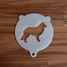 stencil latte macchiato cappuccino motivo collie modello animale cani cane labrador 3d print model - Mito3D