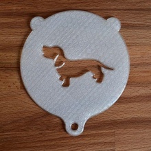şablon latte cappuccino motif daksund versiyon 2 köpekler hayvan köpek Labrador 3d print model - Mito3D
