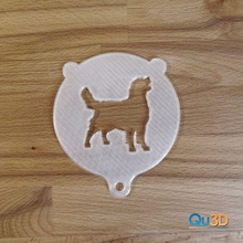 stencil latte cappuccino motif golden retriever template animal dogs cappucchino dog labrador 3d print model - Mito3D