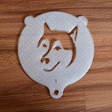 stencil latte cappuccino motif husky - portrait template animal dogs cappucchino dog labrador 3d print model - Mito3D