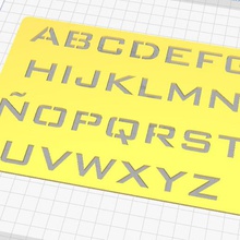 stencil letrographic letters architecture letrograph source straight letter rule 3d print model - Mito3D