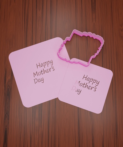 stencil lettering happy mother's day 15 home mom mother cookie sublimation template cutter decorated cookies 3d print model - Mito3D