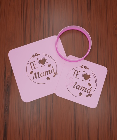 stencil lettering happy mother's day 20 te amor mam home mom mother cookie sublimation template cutter decorated cookies label gift heart favorite 3d print model - Mito3D