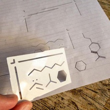 stencil molecule molecular alkenes alkanes nomenclature chemistry chemical 3d print model - Mito3D