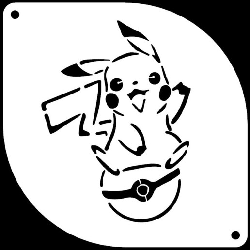 stencil pikachu a casa pokemon jogos 3D print model - Mito3D