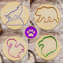 stencil set animals cookie cutter bear wolf paw squirrel eagle kitchen cutting masses cake cutters bakery porcelain ceramine clay pastry bakers marker markers stamps molds animal 3d print model - Mito3D