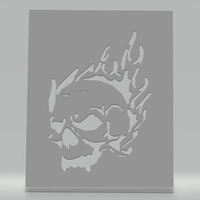 Schablone TOTENKOPF Flammen Kunst auf der Malerei airbrush Schädel 3d print model - Mito3D