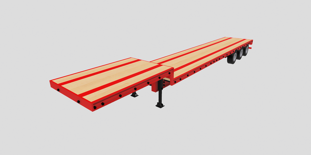 step deck trailer 53ft 3d print model - Mito3D