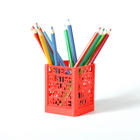 paso escritorio organizer tool accessories appliance container daily gadget holder home office pen pencil pot quote school supply text work 3D print model - Mito3D