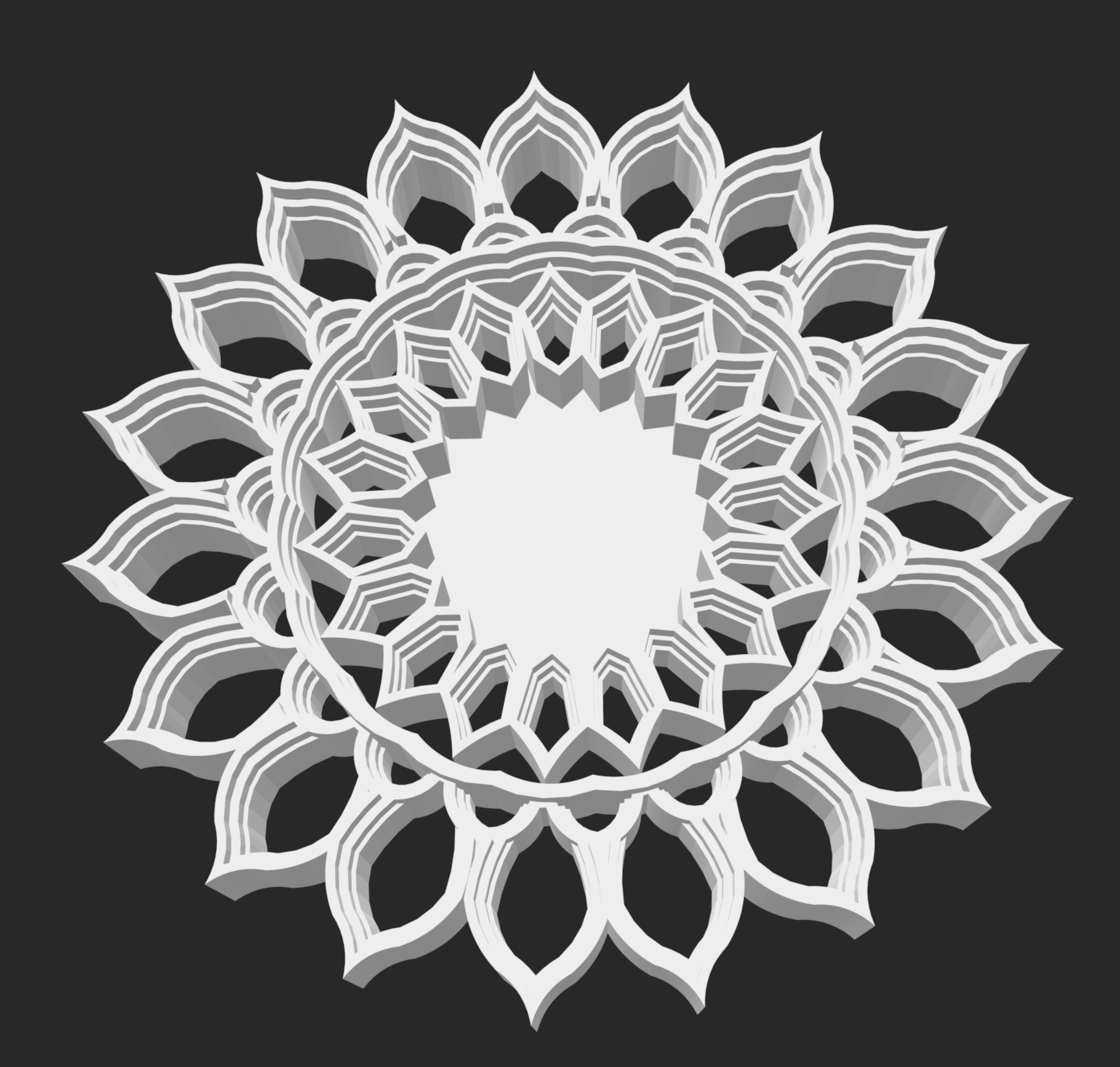 Basamaklı Badem tasarım mandal geometrik Sanat 3D print model - Mito3D