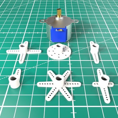 paso 28byj 48 cuernos electrónica robot robótica artilugio gratis 3d print model - Mito3D