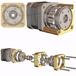 stepper motor gearbox 10 1 solidworks parts & assembly 3d print model - Mito3D