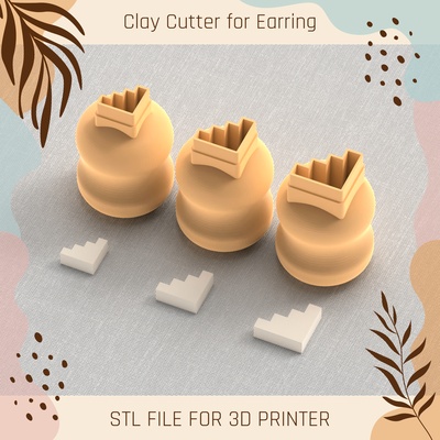 steps boho mini clay cutter tools earring 3d print model - Mito3D