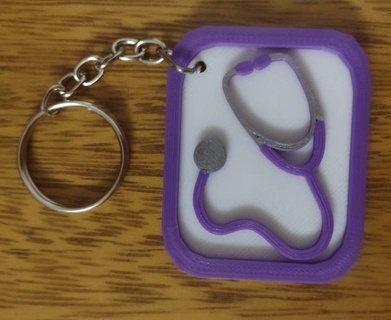 stethoscope keychain medicine 3d print model - Mito3D
