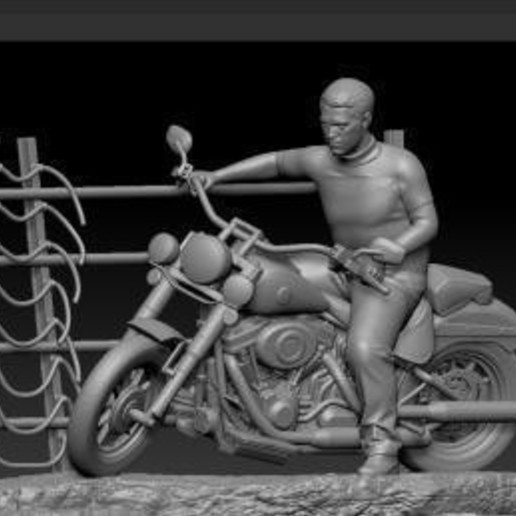 steve mcqueen great escape sla bike character diorama movies 3D print model - Mito3D