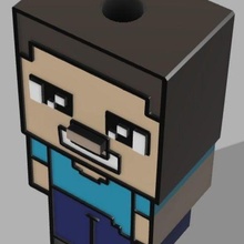 Steve Minecraft dolma kalem ayakta durmak destek 3d print model - Mito3D