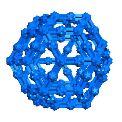 Stewart rhombique triacontaèdre 2 construction géométrie math modèle tige éducation géométrique topologie 3D print model - Mito3D