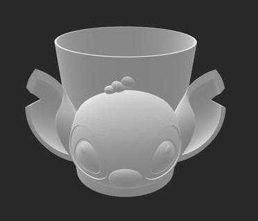 Stich lilo térmico copo cinto vidro café personagens Disney 3d print model - Mito3D