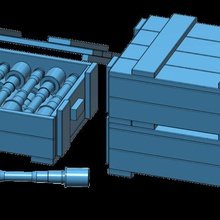die stick-Granate in der Kiste 110 verschiedene Miniatur rc scale Zubehör crawler 3d print model - Mito3D