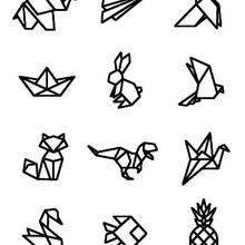 adesivi impostato 12 animali origami bambini Camera letto arte animale baych 3d print model - Mito3D