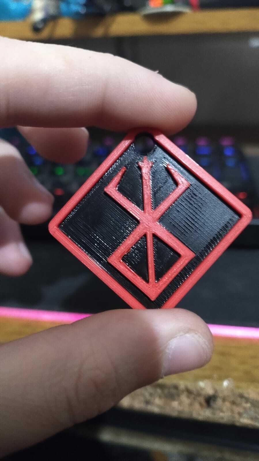 stigma keychain - berserk 3D print model - Mito3D