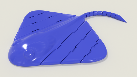 stigray l'eau jouet Raie articulé 3d print model - Mito3D