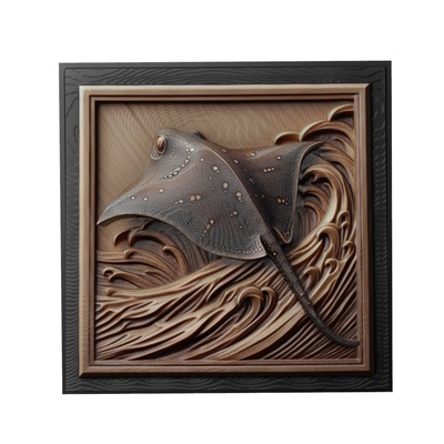 stingray animal relief art animals yeggi mito3d bust google pendants medallion animal-relief wall-art wall 3d print model - Mito3D