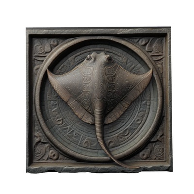 stingray animal relief art animals yeggi mito3d bust google pendants medallion animal-relief wall-art wall 3d print model - Mito3D