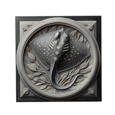 stingray animal relief art animals yeggi mito3d bust google pendants medallion animal-relief wall-art wall 3d print model - Mito3D