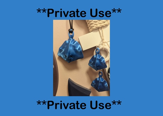 stachelrochen ohrringe anhänger privat stachel strahl kunst mode ozean wasser geschenk halskette schmuck 3d print model - Mito3D