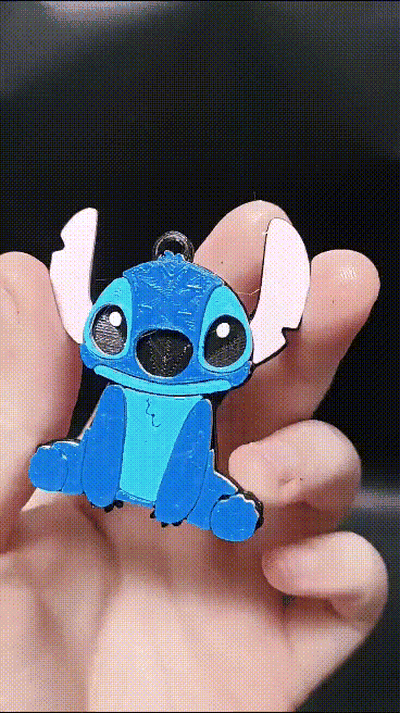 stitch keychain 3d print model - Mito3D