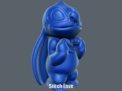 stitch love easy print support cute koala valentines alien disney funny cartoon animal figure adorable sculpture supportless 3d print model - Mito3D