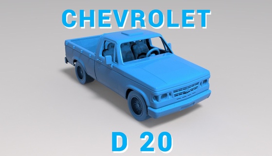 stl Chevrolet 20 Célibataire cabine 1992 d20 gm ramasser choisir pick up 3d print model - Mito3D