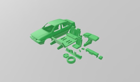 stl fiat tempra safety car ayrton senna 1-43 1-24 1-18 1-32 1-10 minis tamiya rc slot toys model colecionavel slotcar diecast miniaturas 3d print model - Mito3D
