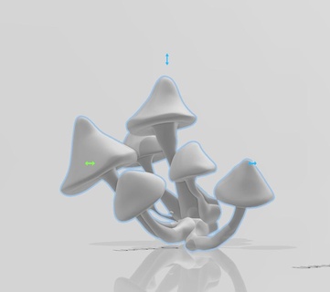 stl file 3d printing mushroom cluster 3d print model - Mito3D