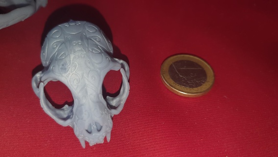 stl Arquivo 3d impressão crânio gato enfeite estatueta ossos cruzados miniatura 3d print model - Mito3D