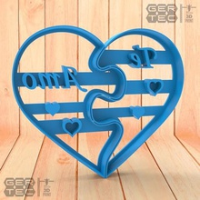 stl loving heart dough cutter puzzle - love you cookie home design sharp 3d print model - Mito3D